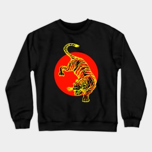 Red and Yellow Tiger Circle Crewneck Sweatshirt